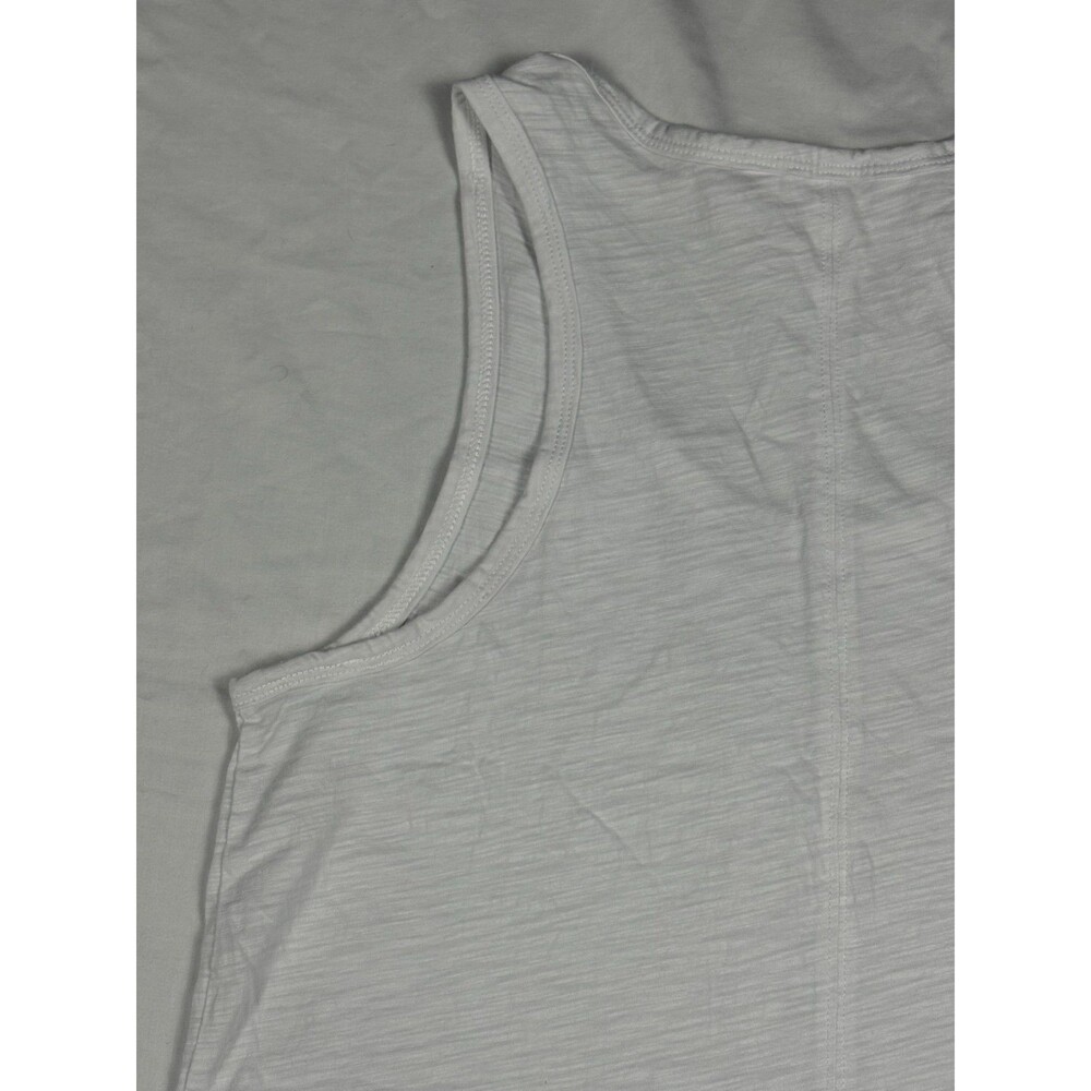 Athleta Essential Slub Tank Top Women’s Small White 100% Cotton Scoop Neck - Picture 8 of 15